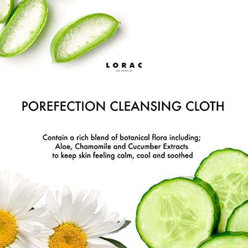 Lorac POREfection Cleansing Wipes, Swipes Away Makeup, Dirt & Oil, Gentle & Safe for Sensitive Eyes, Cruelty Free