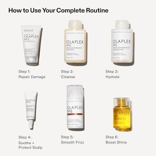 Olaplex Full-On Shine Hair Gift Set: Limited-edition Set with Hair Perfector, Shampoo & Conditioner, Scalp Treatment & Full Sized Bond Smoother & Bonding Oil for Shiny, Smooth, Strong Hair in One Use