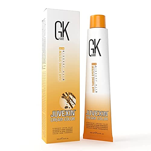 GK HAIR Global Keratin Natural 8 Light Blonde Hair Color Cream Tube (3.4 Fl Oz/100ml) + 20 Volume Developer (5 Fl Oz/150ml) - Professional Permanent Long Lasting Toner Dye