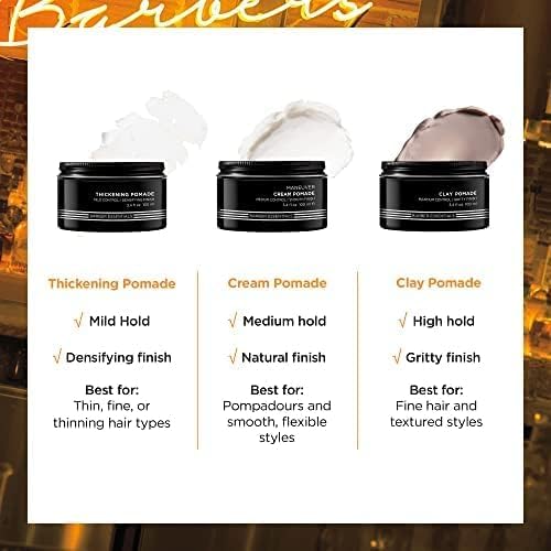 Redken Brews Clay Pomade For Men - Volumizes Fine And Medium Hair With Long-Lasting High Hold and Matte Finish
