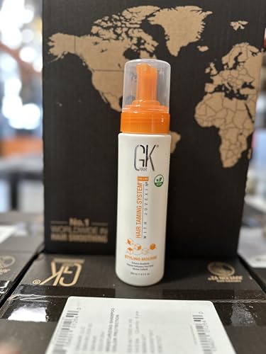 GK HAIR Global Keratin Volumizing Hair Styling Mousse (8.5 Fl Oz/250ml) -Enhances Curls Added Volume with Medium Hold & Boost Shine Moisturizing Blow Dry Frizz Control Foam for All Hair Types -Unisex