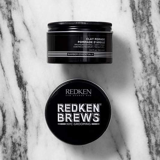 Redken Brews Clay Pomade For Men - Volumizes Fine And Medium Hair With Long-Lasting High Hold and Matte Finish