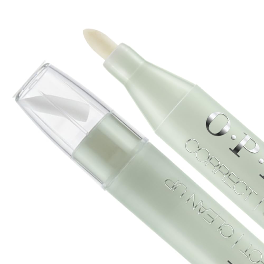 OPI Correct Clean Up | Refillable Nail Polish Remover Corrector Pen | Gentle & Non-Drying Formula | Includes Replacement Tip | 0.13 fl oz