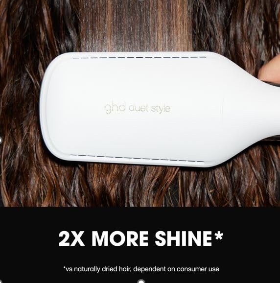 ghd Duet Style | 2-in-1 Flat Iron Hair Straightener + Hair Dryer, Hot Air Styler to Transform Hair from Wet to Styled | White