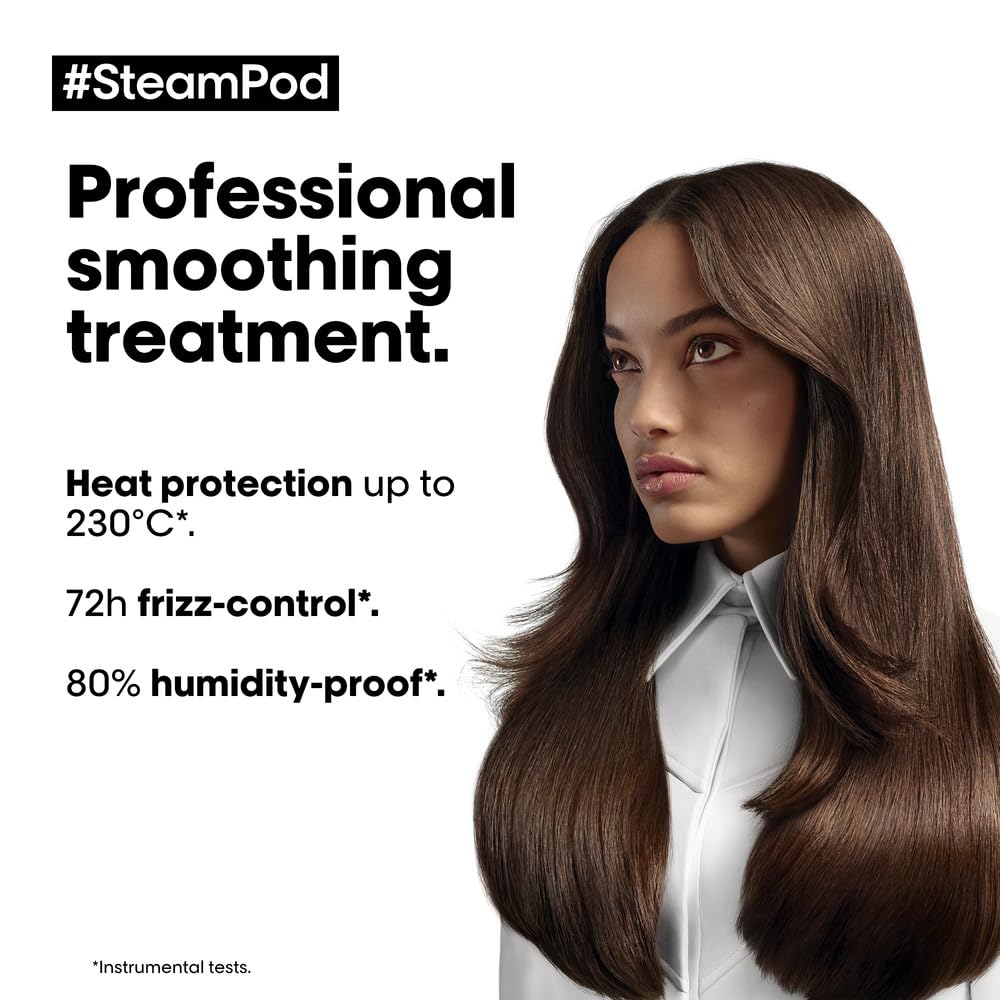 L'Oreal Professionnel SteamPod Smoothing Serum | For All Hair Types | Heat Protection | Frizz Control | Hair Straightener | Shine | 50 ml