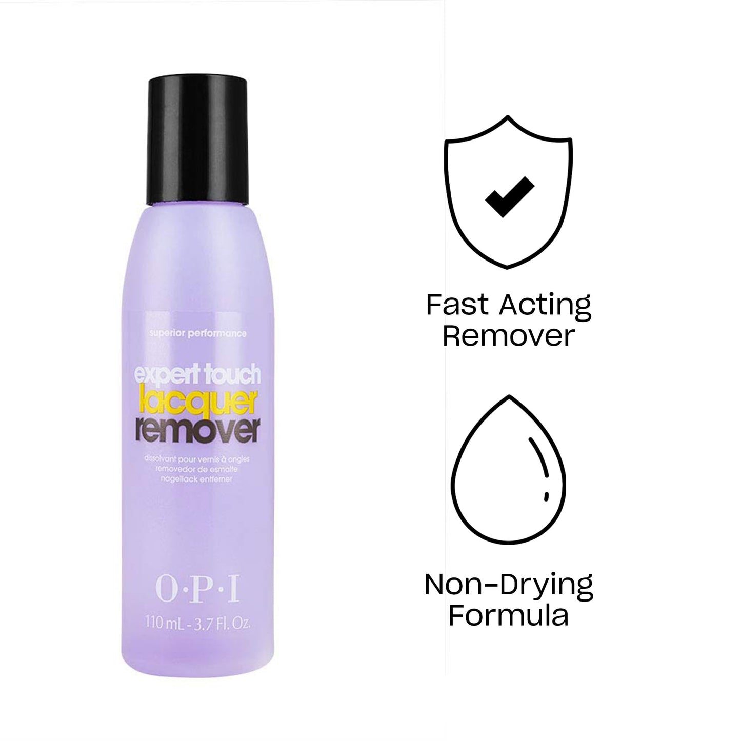OPI Expert Touch Lacquer Remover, Acetone Nail Polish Remover, Superior Performance, Fast & Non-Drying Formula, 3.7 fl oz