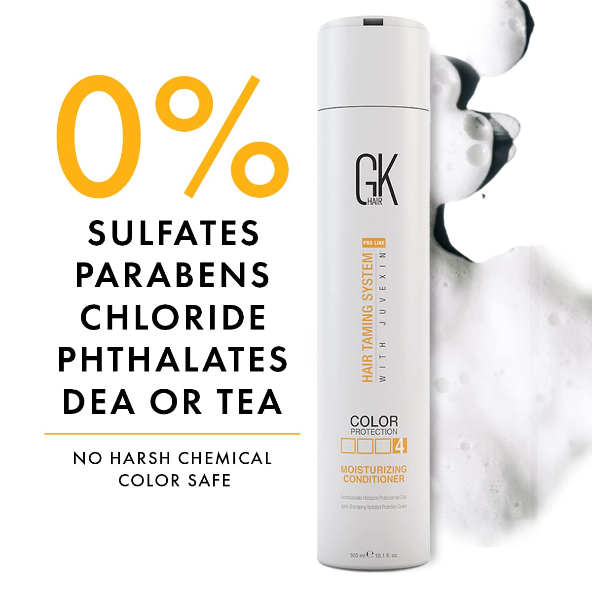 GK HAIR Moisturizing Conditioner For Dry & Frizzy Hair (Floral) Delivers Hydration & Nourishes Dry Brittle Hair Deeply With Natural Keratin & Seed Oils Extracts, Sulphate & Paraben Free, 300ml