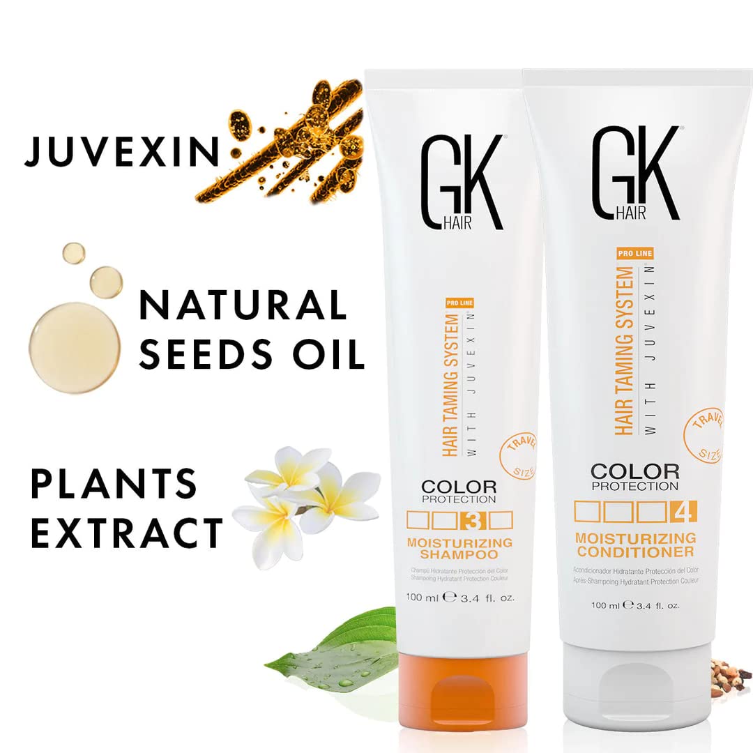 GK Hair Moisturizing Shampoo And Conditioner Combo For Dry And Frizzy Hair Nourishes Dry Brittle Hair Deeply With Natural Keratin & Seed Oils Extracts - Sulphate And Paraben Free 100ml