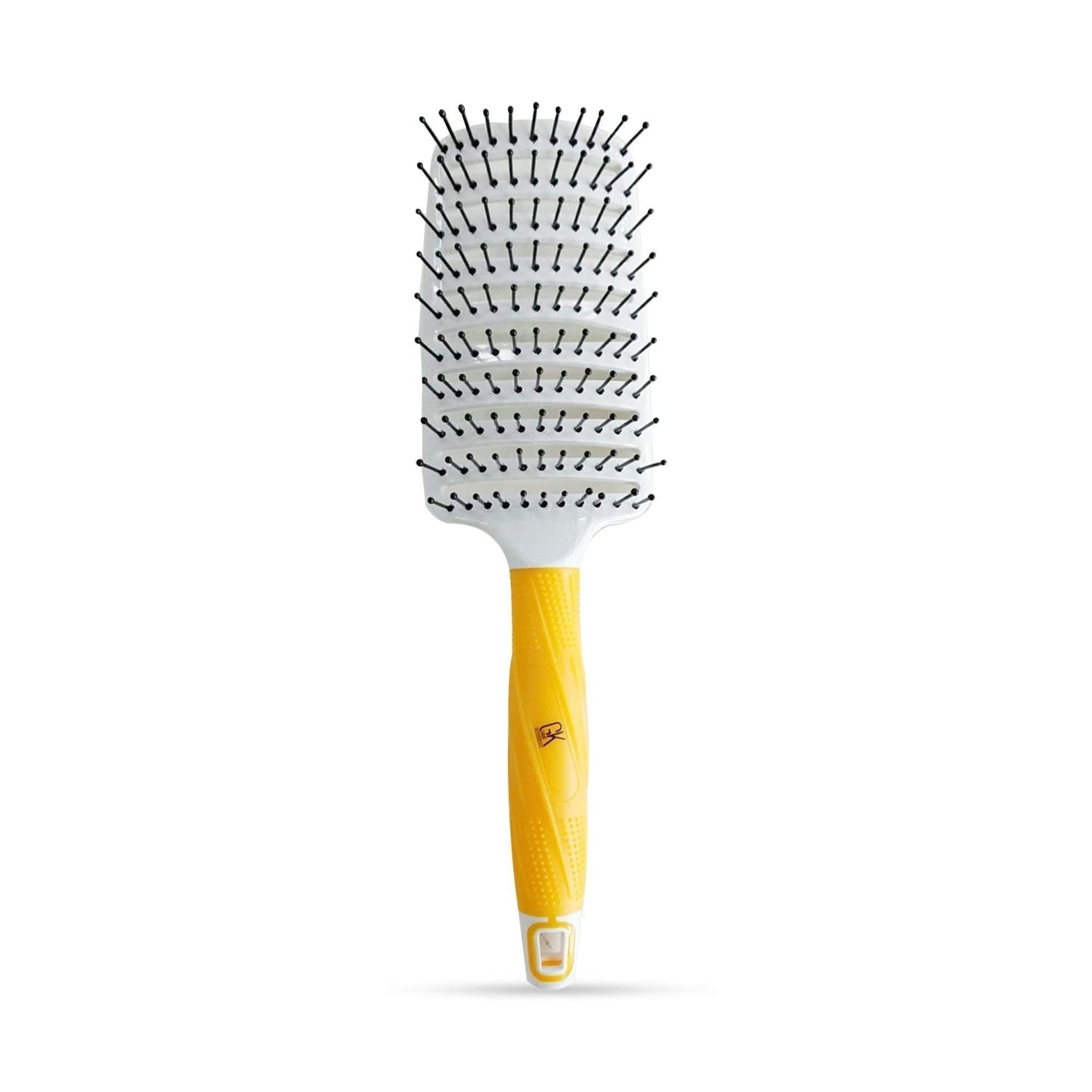 GK HAIR Global Keratin Professional Curved Vented Brush 2.5 Inch for Blow Drying Styling Detangling Vent Brush with Pin Bristles & Non Slip Grip for Long Curly Tangled Straight & Thick Hair - Unisex
