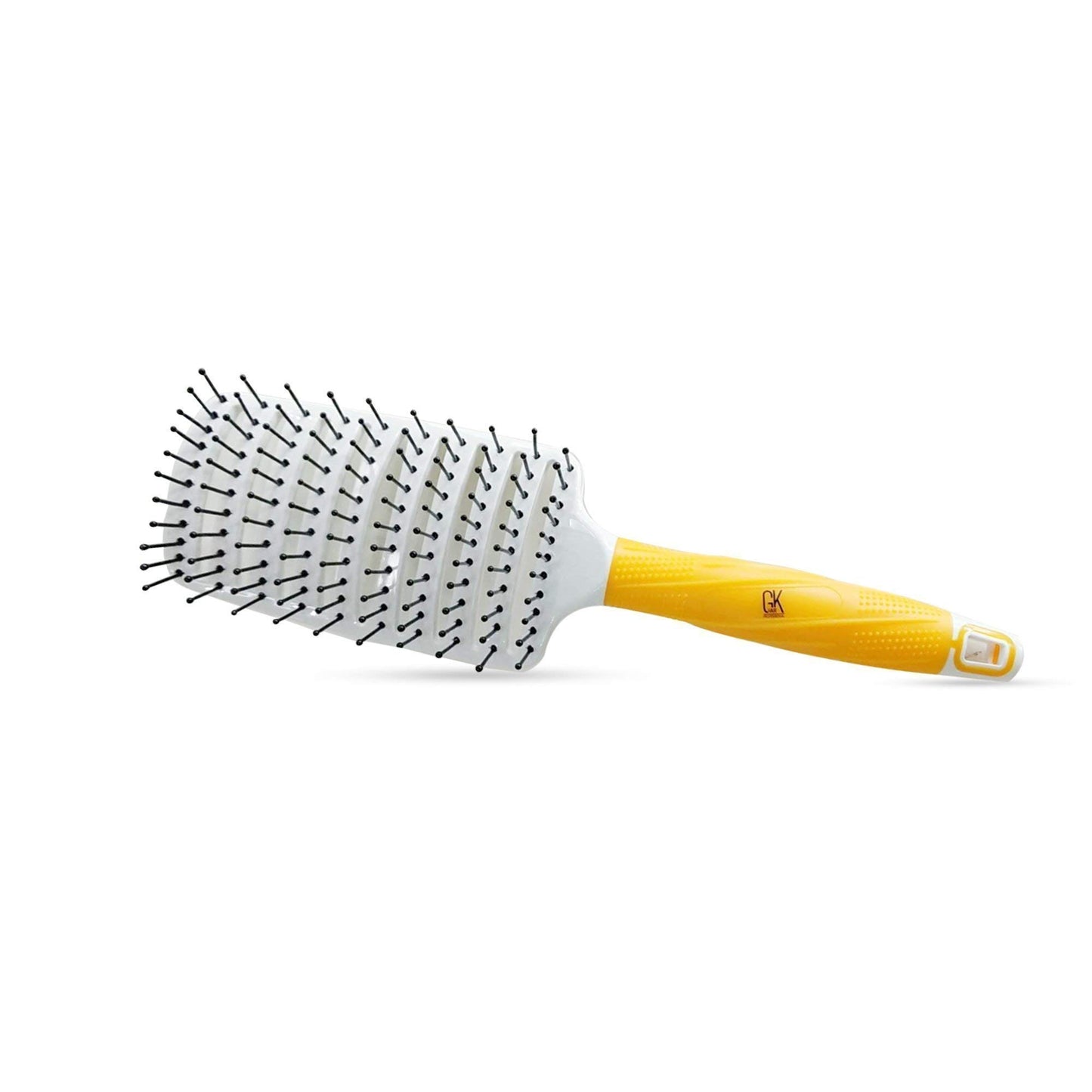 GK HAIR Global Keratin Professional Curved Vented Brush 2.5 Inch for Blow Drying Styling Detangling Vent Brush with Pin Bristles & Non Slip Grip for Long Curly Tangled Straight & Thick Hair - Unisex