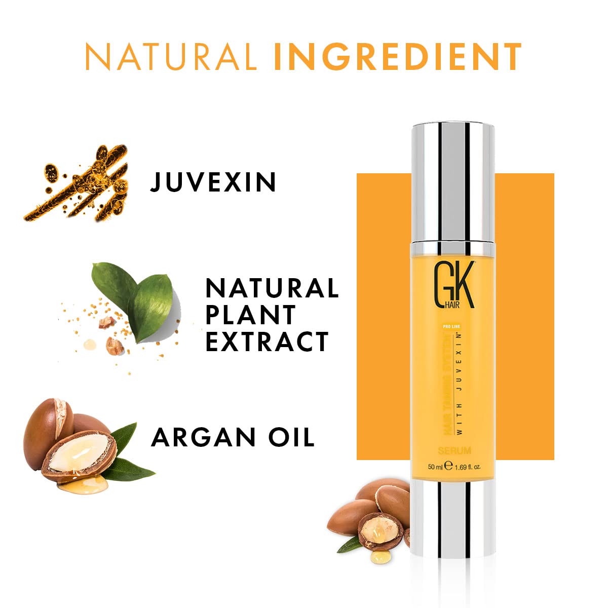 GK HAIR Global Keratin Argan Oil Serum 50ml For Women Hair Straightening And Smoothening Provides Instant Shine Softness Strength And Nourishment