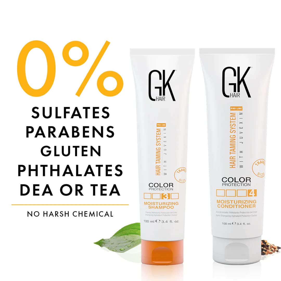 GK Hair Moisturizing Shampoo And Conditioner Combo For Dry And Frizzy Hair Nourishes Dry Brittle Hair Deeply With Natural Keratin & Seed Oils Extracts - Sulphate And Paraben Free 100ml