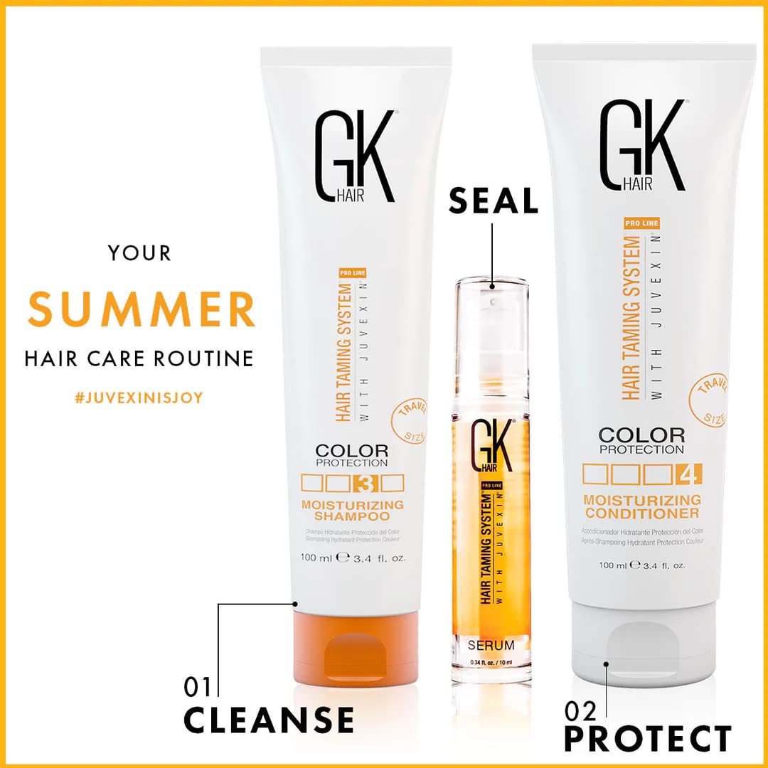 GK Hair Moisturizing Shampoo And Conditioner Combo For Dry And Frizzy Hair Nourishes Dry Brittle Hair Deeply With Natural Keratin & Seed Oils Extracts - Sulphate And Paraben Free 100ml