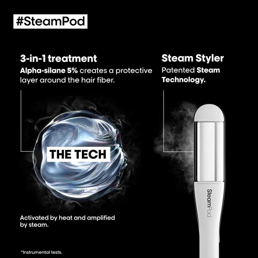 L'Oreal Professionnel SteamPod Smoothing Serum | For All Hair Types | Heat Protection | Frizz Control | Hair Straightener | Shine | 50 ml