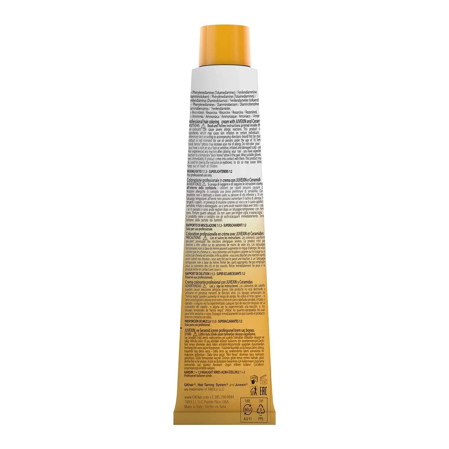 GK HAIR Global Keratin Natural 8 Light Blonde Hair Color Cream Tube (3.4 Fl Oz/100ml) + 20 Volume Developer (5 Fl Oz/150ml) - Professional Permanent Long Lasting Toner Dye