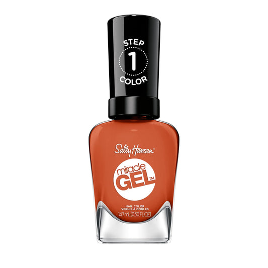 Sally Hansen Miracle Gel Salon Quality Nail Polish | Gel-Like Formula, Two-Step System, No UV Light Needed, Long Lasting | Opaque | 388 A Hot Minute | Burnt Orange Nail Color