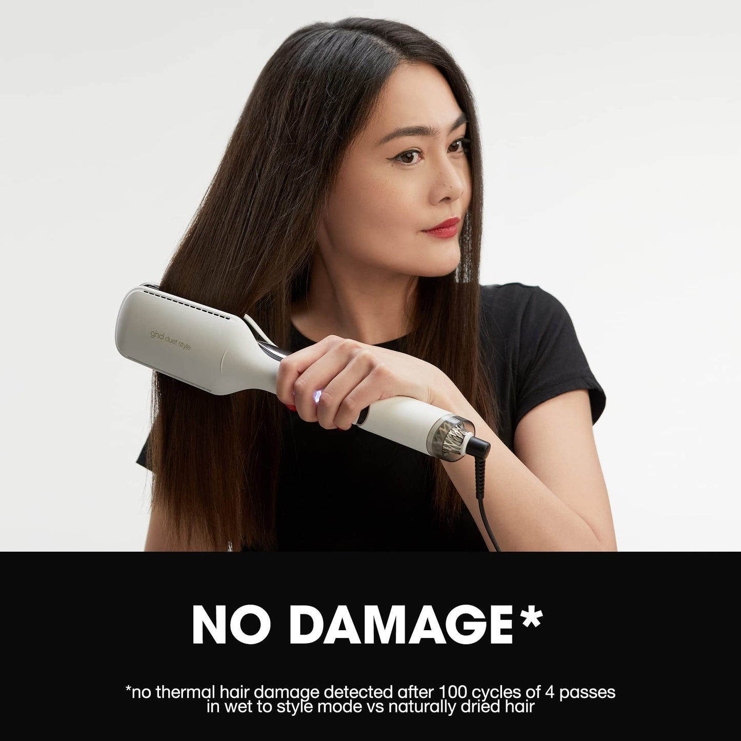 ghd Duet Style | 2-in-1 Flat Iron Hair Straightener + Hair Dryer, Hot Air Styler to Transform Hair from Wet to Styled | White