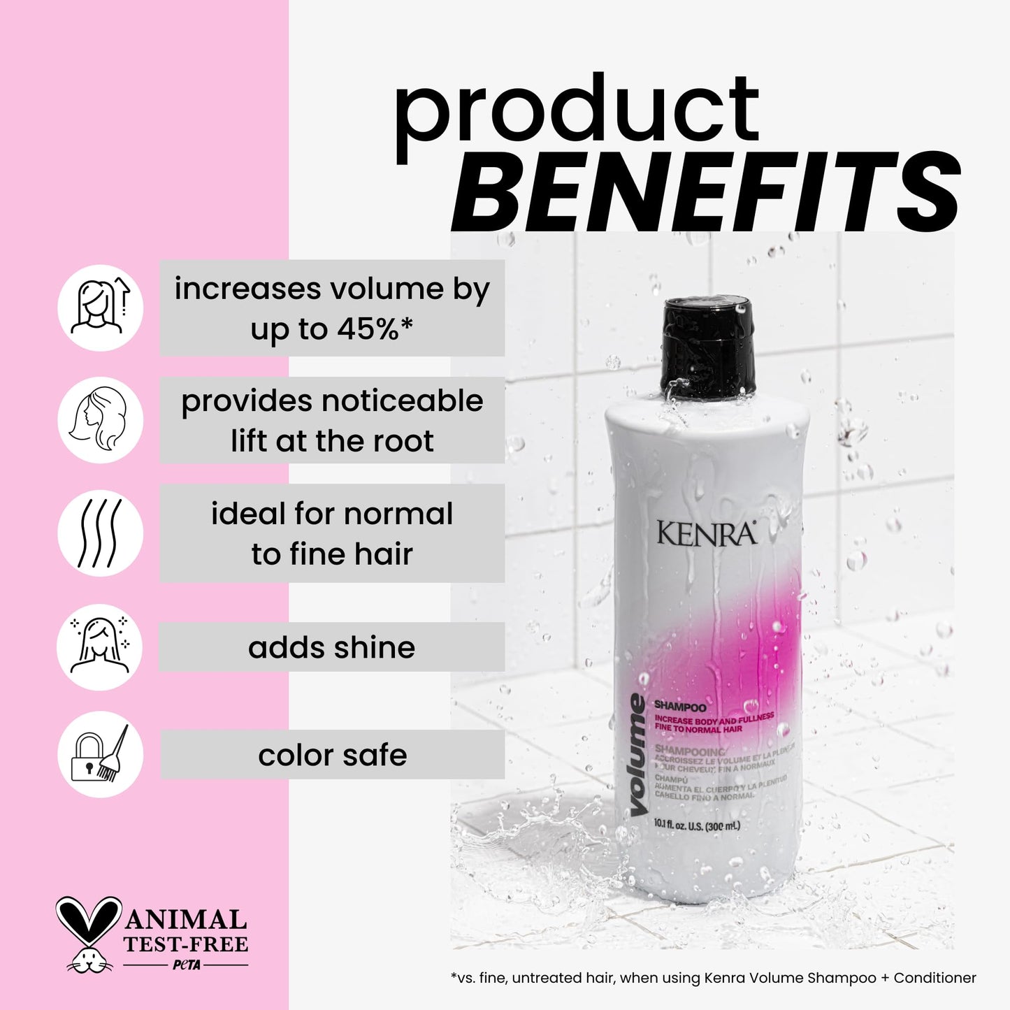 Kenra Professional Volume Shampoo & Conditioner Set | Creates Body, Bounce & Fullness | Increases Volume up to 45% | Fine To Normal Hair |10.1 fl. oz. Duo
