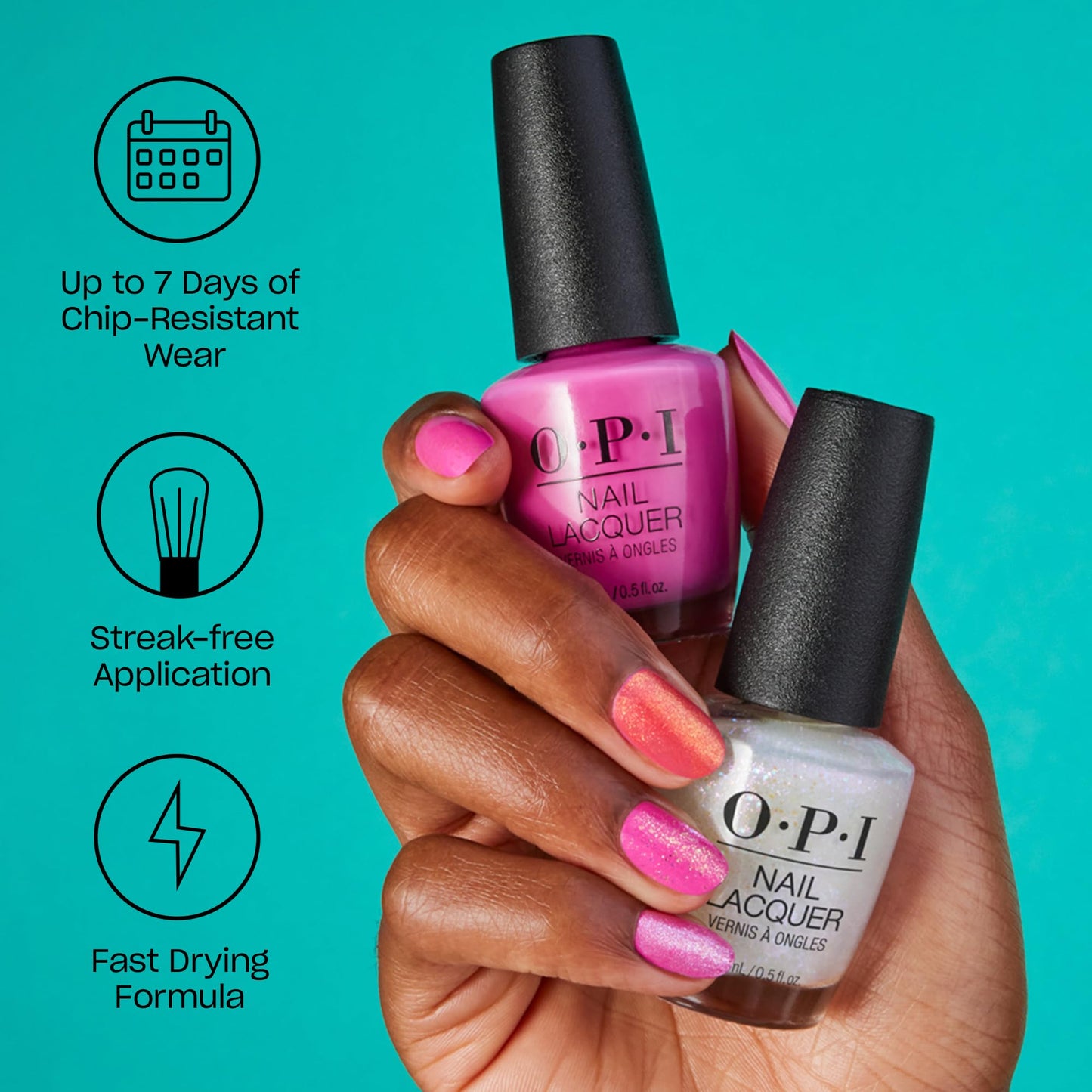 OPI Nail Lacquer, Barefoot in Barcelona, Nude Nail Polish, 0.5 fl oz