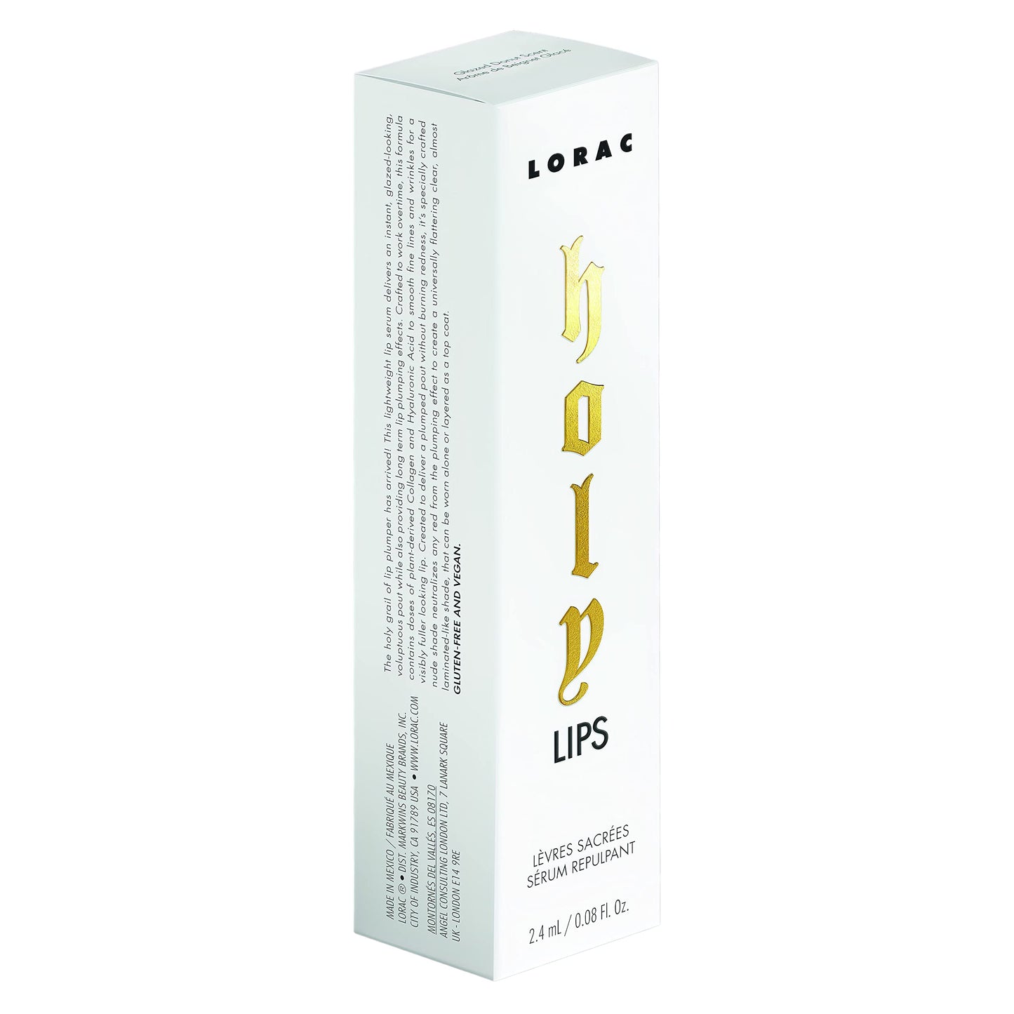 LORAC Holy Lips Plumping Serum Lip Gloss, Travel Size | Collagen, Hyaluronic Acid Infused, Cruelty Free, Gluten Free, Vegan