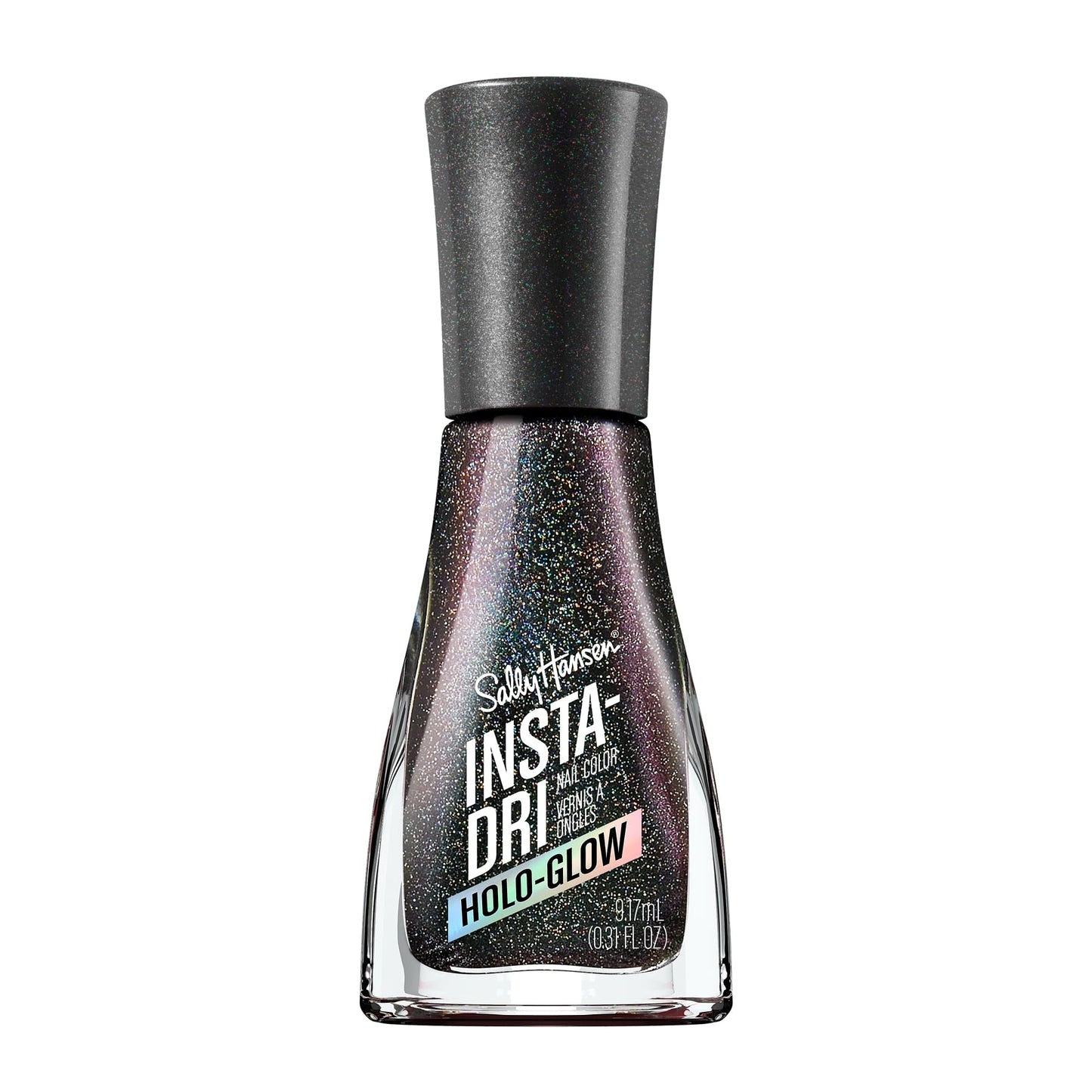 Sally Hansen Insta-Dri Holo-Glow Nail Polish | Quick Dry, Long Lasting, Streak-Free Shine | Opaque, Shimmery | 108 Chrome Zone | Holographic Silver Nail Color