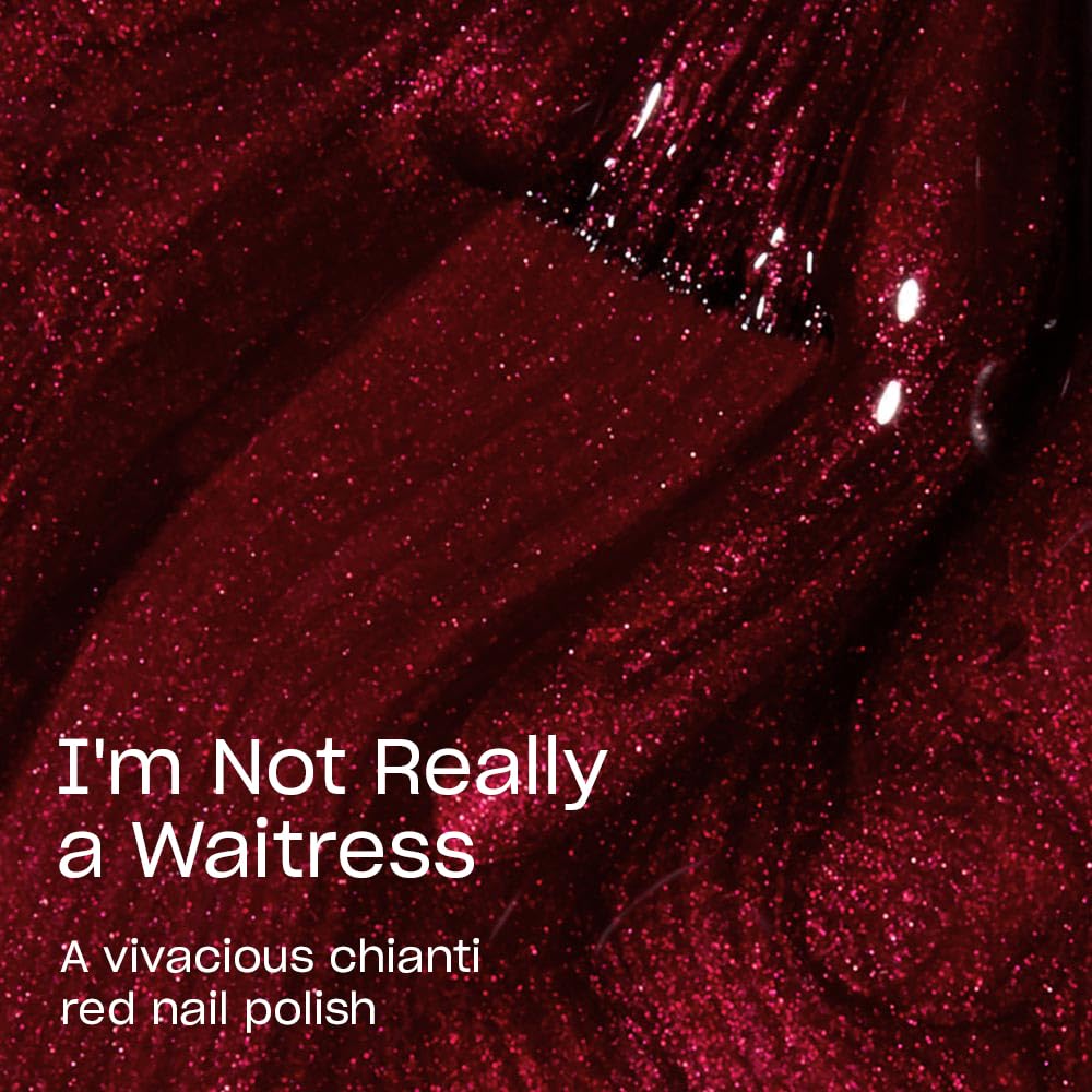 OPI Nail Lacquer I'm Not Really a Waitress | Opaque Dark Red Pearl Chip Resistant Nail Polish | Fast Drying, Streak Free