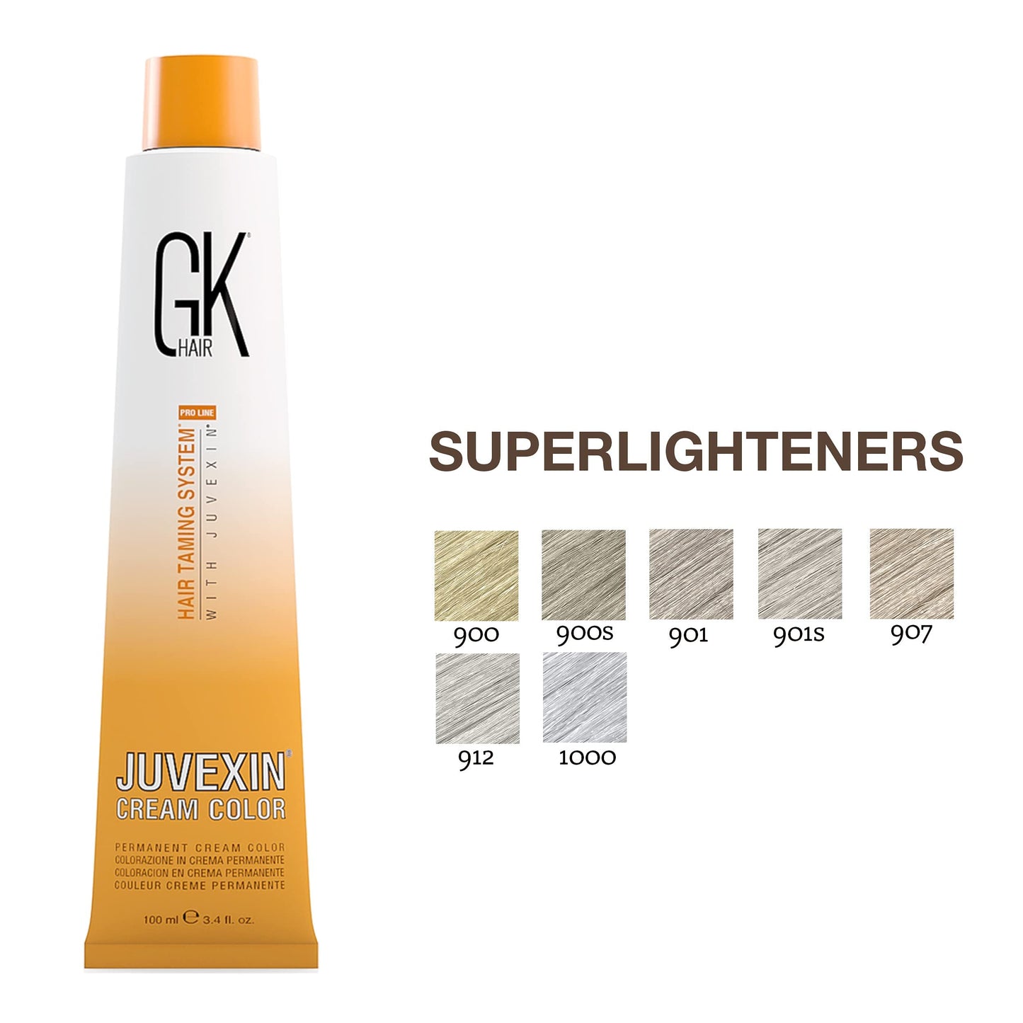 GK HAIR Global Keratin Professional Hair Color Cream Tube (3.4 Fl Oz/100ml) Nourishing & Cleansing Colors for Styling High Performance Long Lasting Permanent Natural Toner Dye