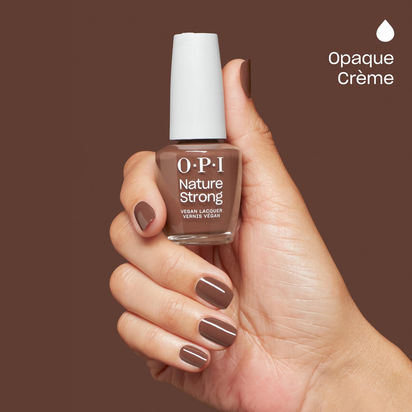 OPI Nature Strong Make My Bark on the World | Opaque Dark Neutral Brown Crème Natural Origin Nail Polish LE | Plant Based, Vegan, Cruelty Free