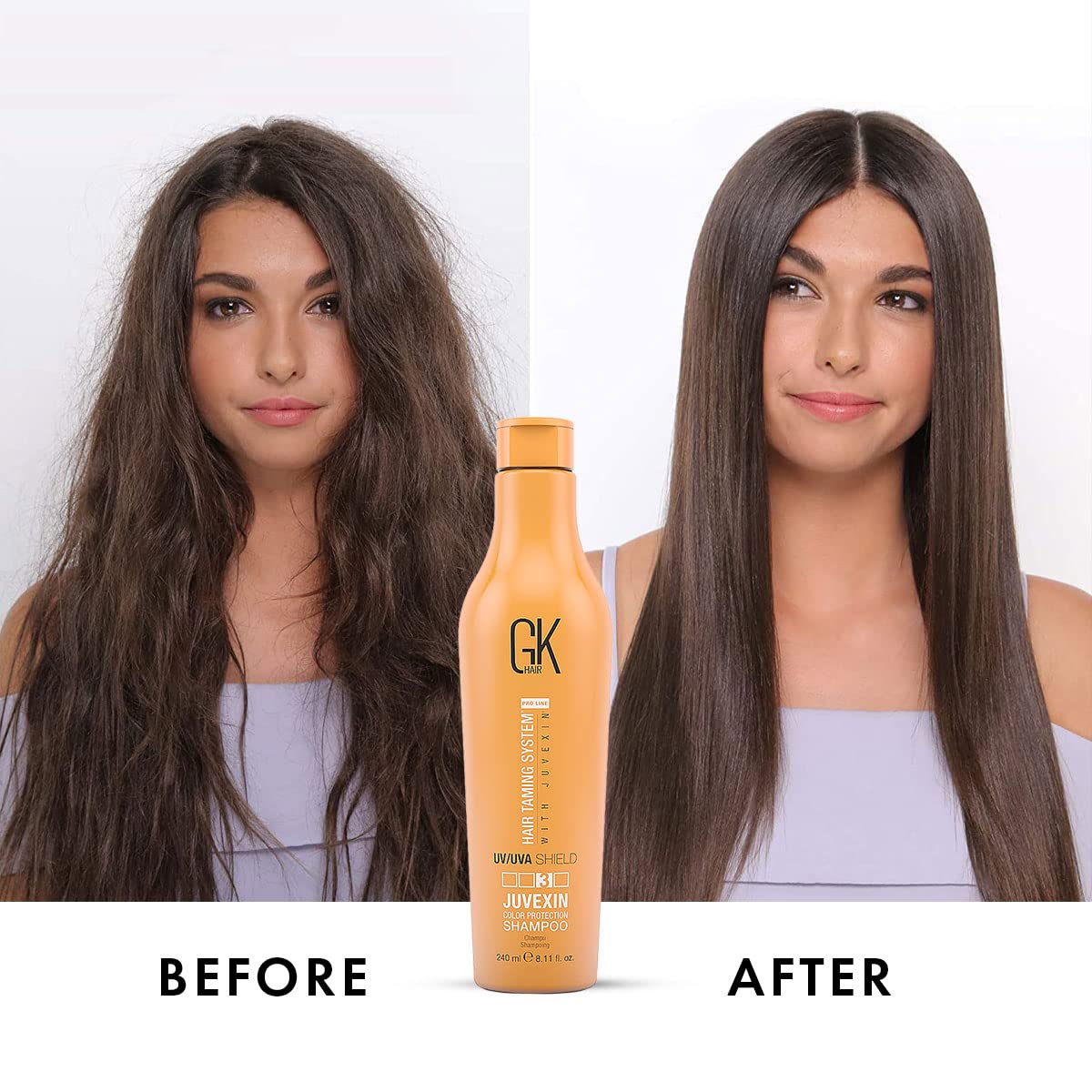 GK HAIR Global Keratin UV Color Shield Shampoo 240 ml - Deep Cleansing Color & Sun Heat Protection For Color Treated Dry Damage Frizzy Hair - Sulfate And Paraben Free