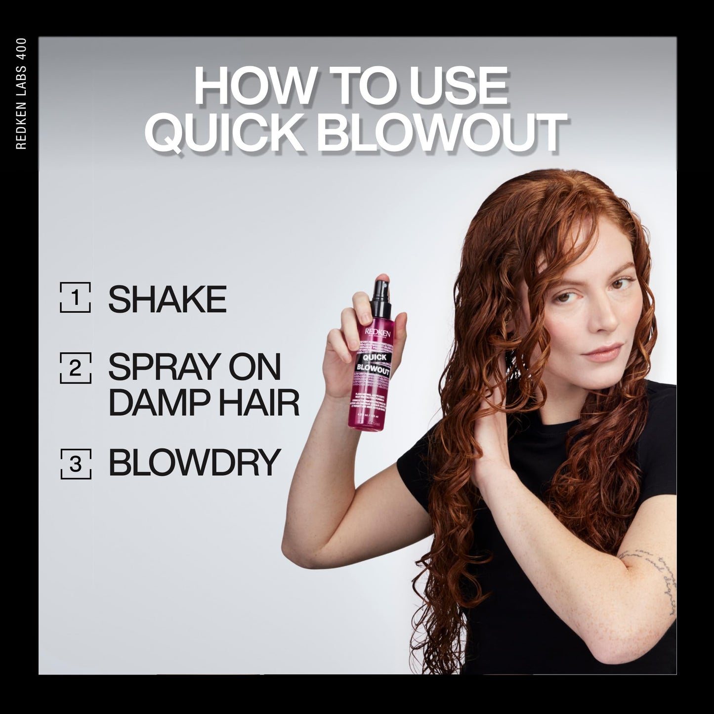 Redken Quick Blowout Heat Protectant Spray For All Hair Types - Smooths & Adds Shine, Lightweight Blowdry Styling Primer with Heat Protection, 4.2 Fl Oz