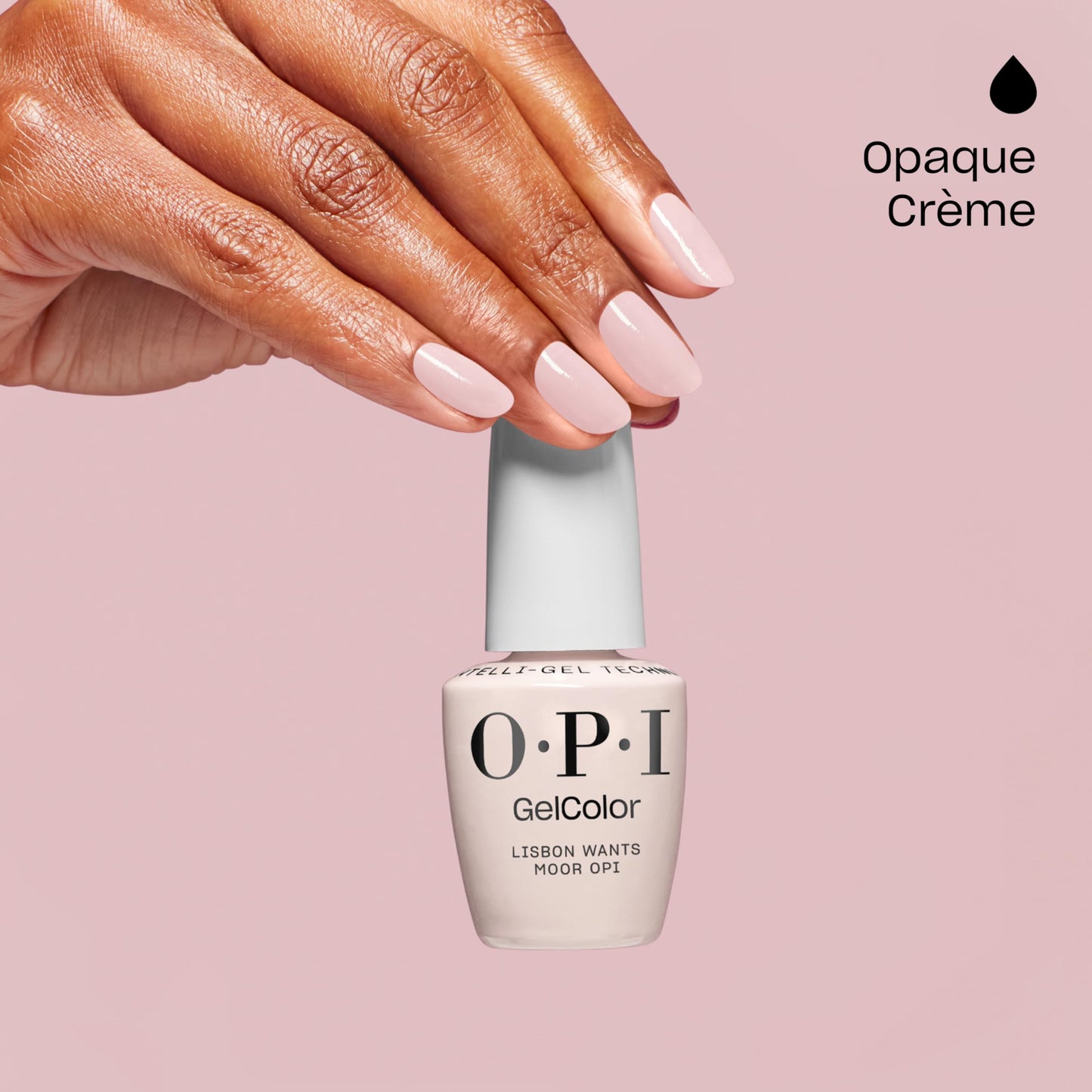 OPI GelColor Lisbon Wants Moor OPI | Opaque Soft Neutral Pink Crème LED Cure Gel Nail Polish | Salon-Quality Shine, Long-Lasting Wear | Vegan & HEMA Free | 0.5 Fl Oz