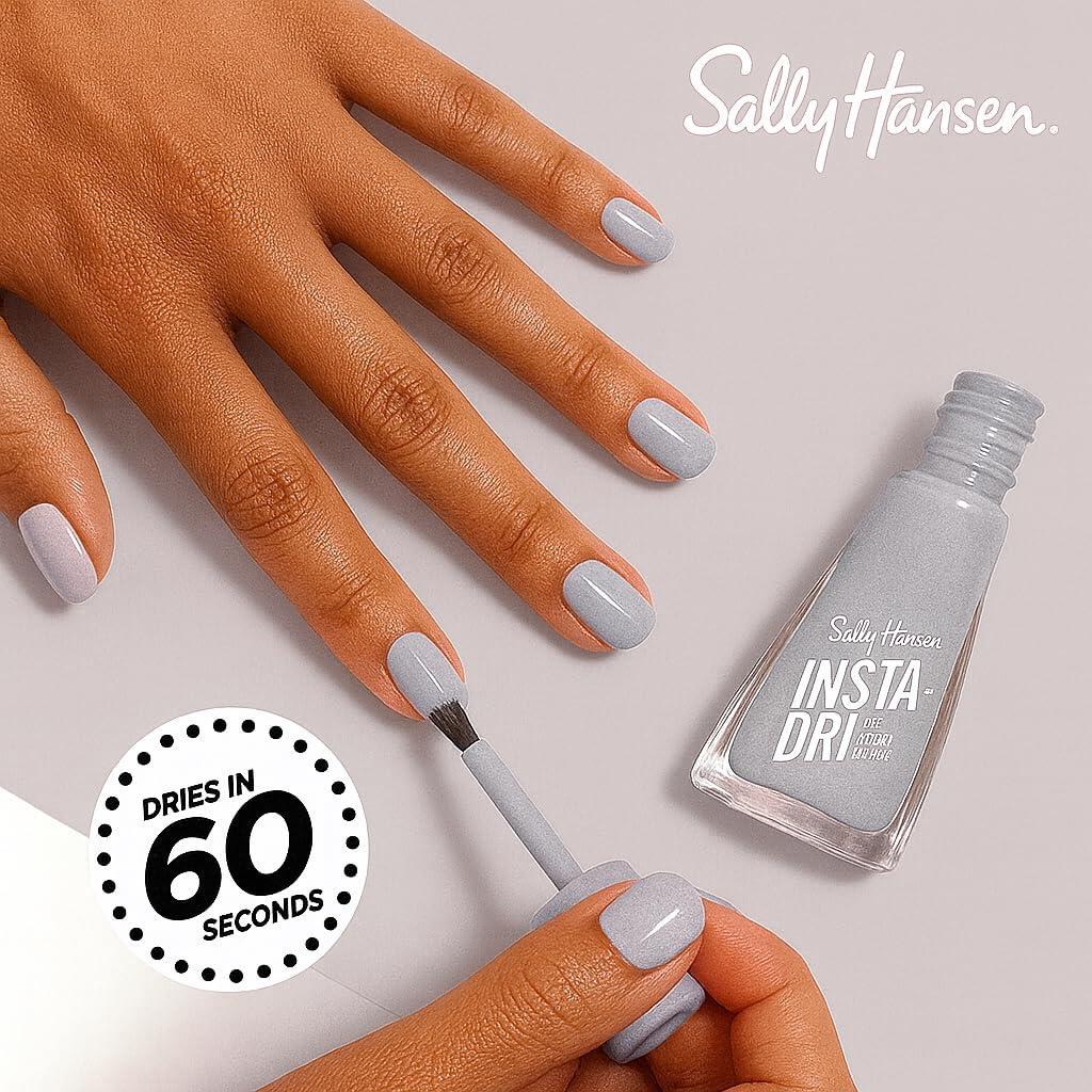 Sally Hansen Insta-Dri Holo-Glow Nail Polish | Quick Dry, Long Lasting, Streak-Free Shine | Opaque, Shimmery | 108 Chrome Zone | Holographic Silver Nail Color