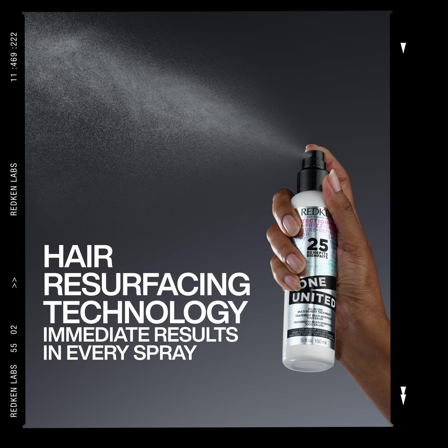 Redken One United All-In-One Leave In Conditioner - Multi-Benefit Leave In Treatment For All Hair Types, Heat Protectant and Detangler Spray, Paraben-Free, 5 Fl Oz