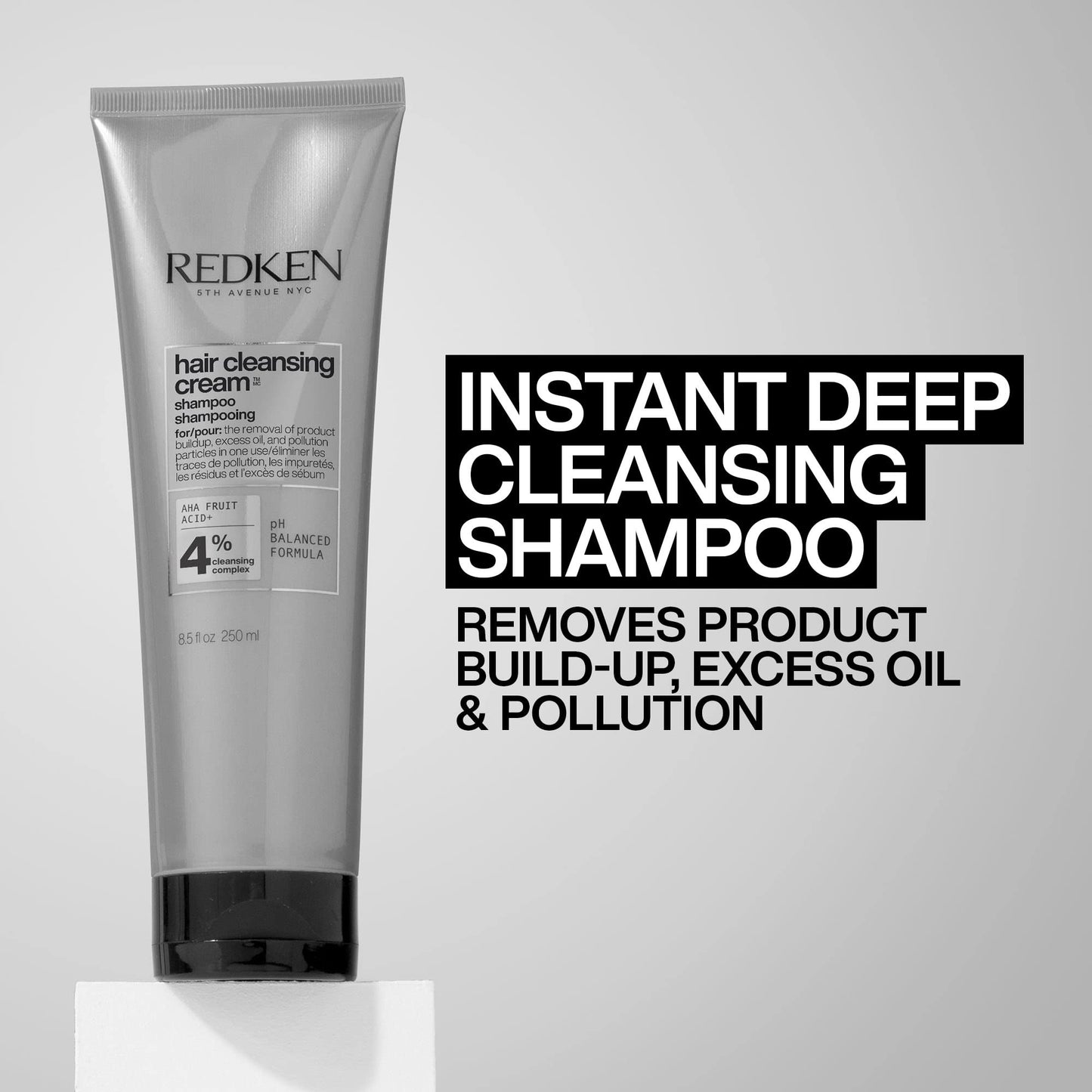 Redken Detox Hair Cleansing Cream Clarifying Shampoo For All Hair Types - Removes Buildup and Strengthens Hair Cuticle, 8.5 Fl Oz