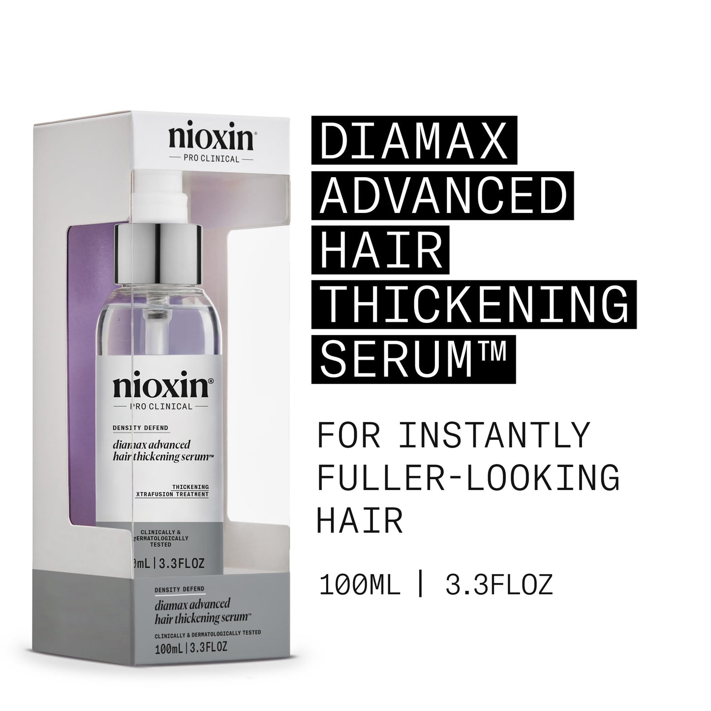 Nioxin Density Defend Diamax Advanced Hair Thickening Serum | With Caffeine, Niacinamide & Panthenol | For Thicker, Fuller-Looking Hair | 3.38 Fl Oz