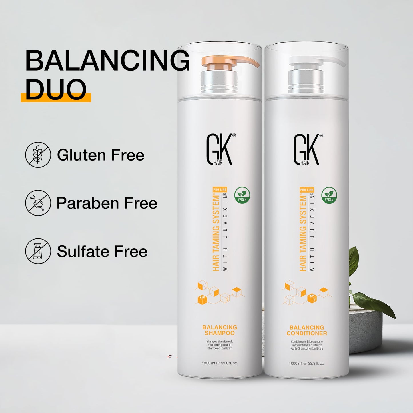 GK HAIR – Balancing Shampoo and Conditioner Set for Oily Hair, Clarifying & Refreshing Formula with Gentle Fragrance, Sulfate-Free, 72-Hour Freshness, 33.8 Fl Oz – Ideal for daily use