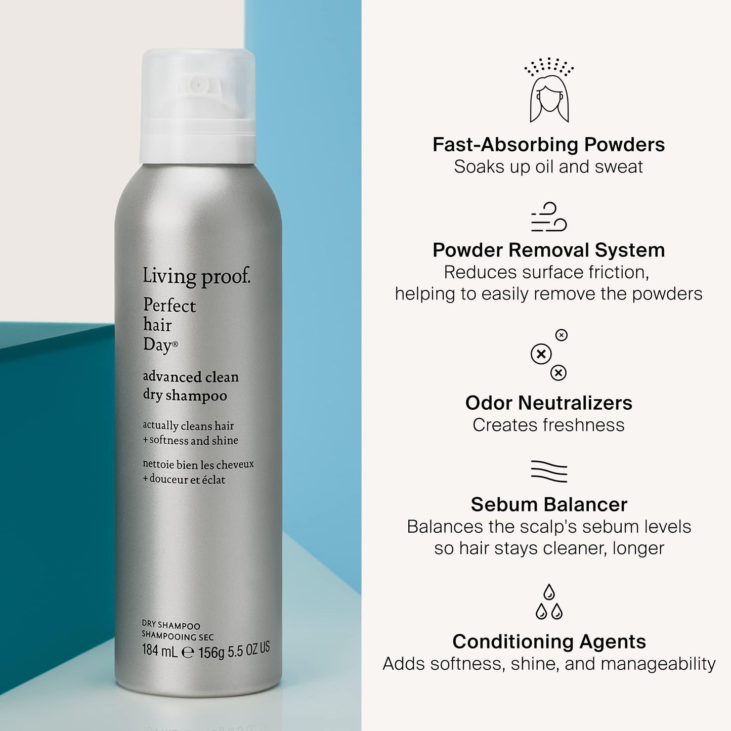 Living Proof Dry Shampoo Perfect hair Day Advanced Clean, Dry Shampoo for Women and Men, 5.5 oz