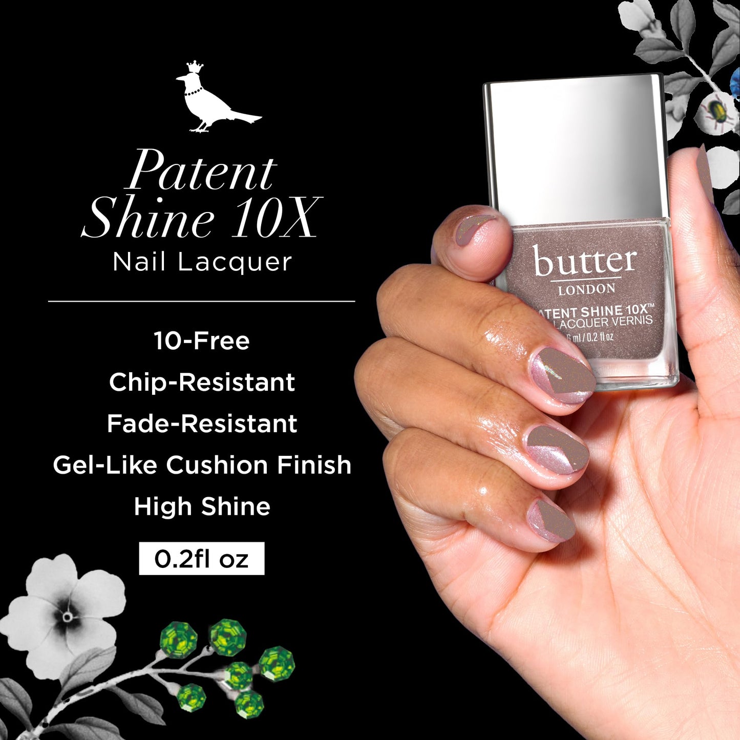 butter LONDON Patent Shine 10X Nail Lacquer Polish, All Hail The Queen - Gel-Like Finish & Chip-Resistant Nail Lacquer Helps Protects & Strengthens Nails - Vegan & Cruelty-Free
