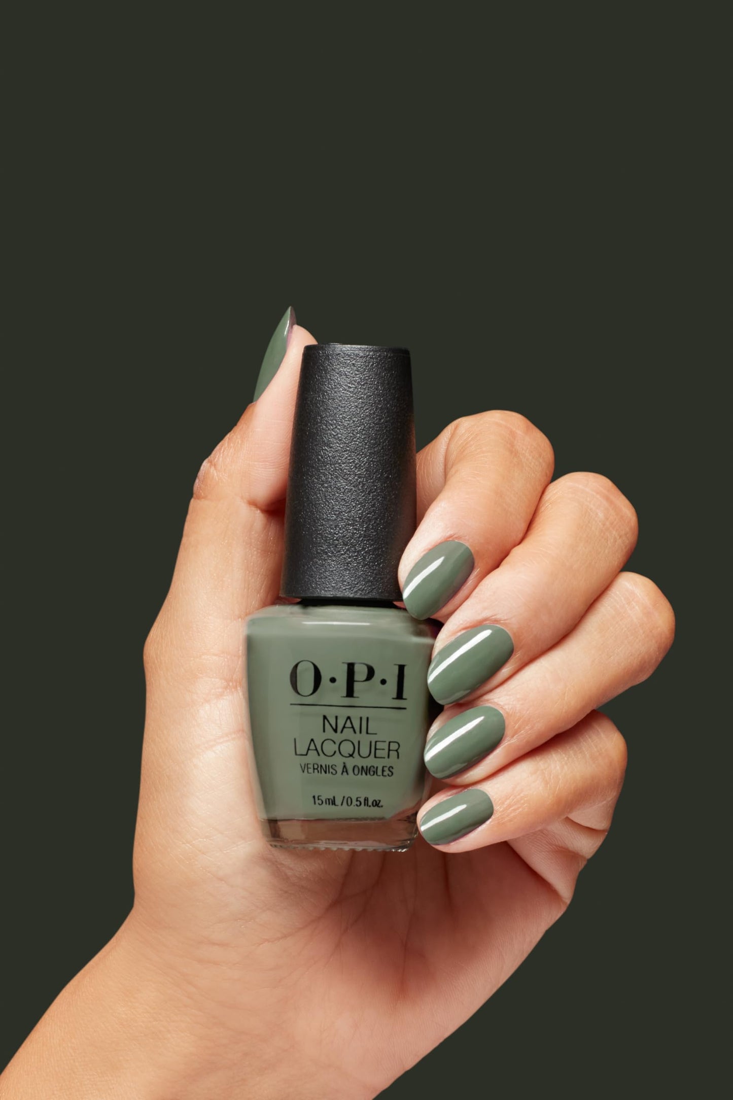 OPI Nail Lacquer Cargo All Out | Opaque Cool Army Green Crème Chip Resistant Nail Polish | What's Your Mani-tude | Fall 2025