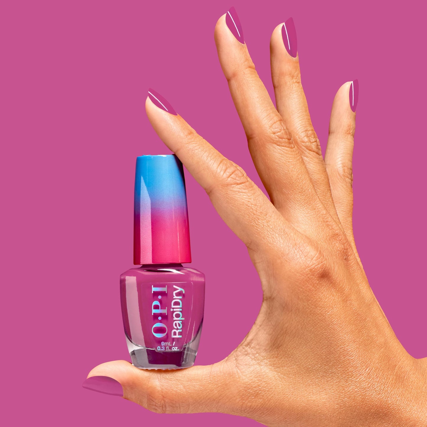OPI RapiDry ASAPink | Opaque Bright Pink Crème Quick Dry Nail Polish | Vegan, Smudge Proof, Fast Drying