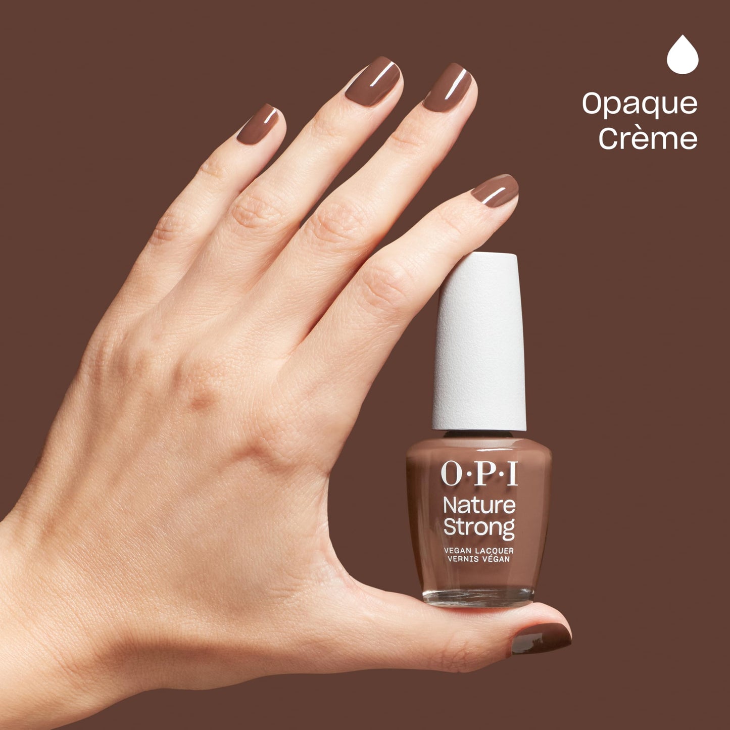 OPI Nature Strong Make My Bark on the World | Opaque Dark Neutral Brown Crème Natural Origin Nail Polish LE | Plant Based, Vegan, Cruelty Free