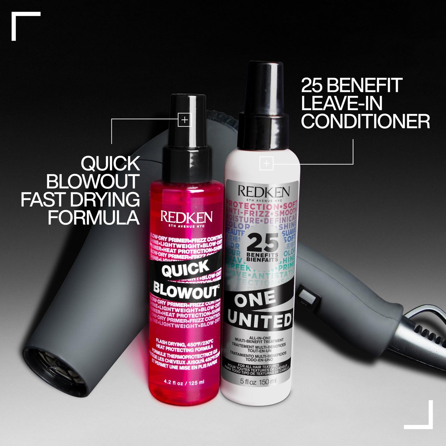 Redken Quick Blowout Heat Protectant Spray For All Hair Types - Smooths & Adds Shine, Lightweight Blowdry Styling Primer with Heat Protection, 4.2 Fl Oz