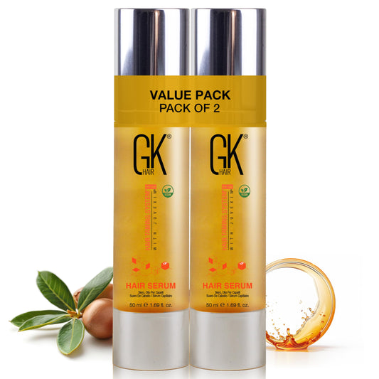 GK HAIR Oil For Frizzy Hair- Anti Frizz Hair Seurm - Perfect Lightweight Hair Oil For Keratin,Frizzy,Curly, Dry & Damaged ends- Paraben, Phthalate and Sulfate Free Pack of 2 (1.69 Oz)