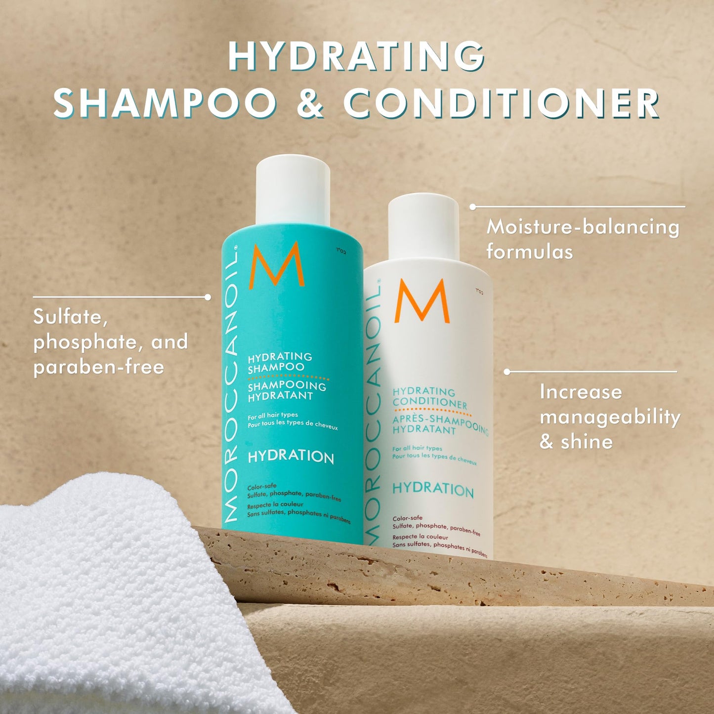Moroccanoil Hydrating Shampoo and Conditioner Bundle, 8.5 Fl. Oz Set