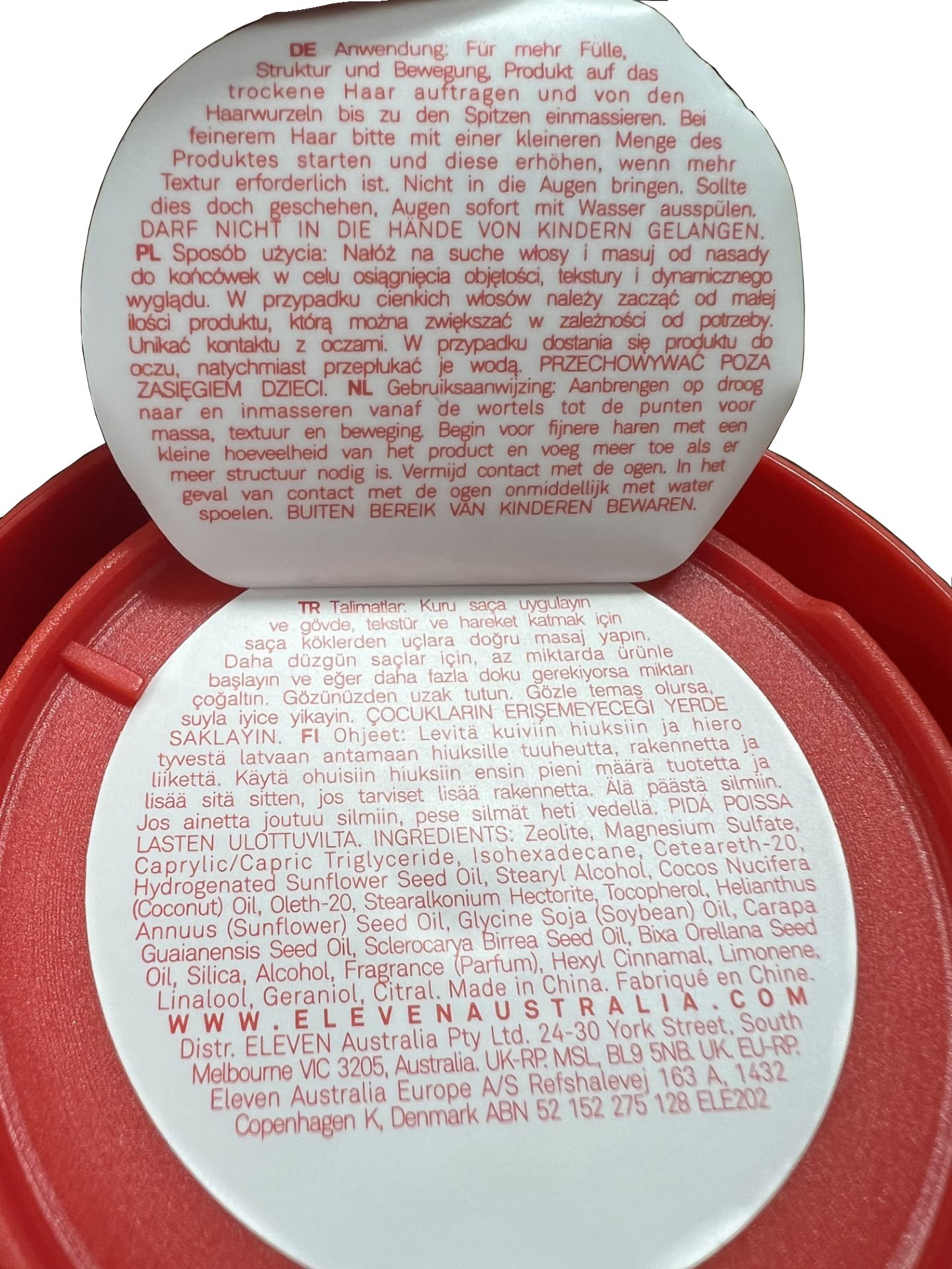 ELEVEN AUSTRALIA Dry Shampoo Volume Paste - Adds Volume, Texture & Freshness, Absorbs Oil, Lightweight Formula, No Residue - Red - 3 Oz