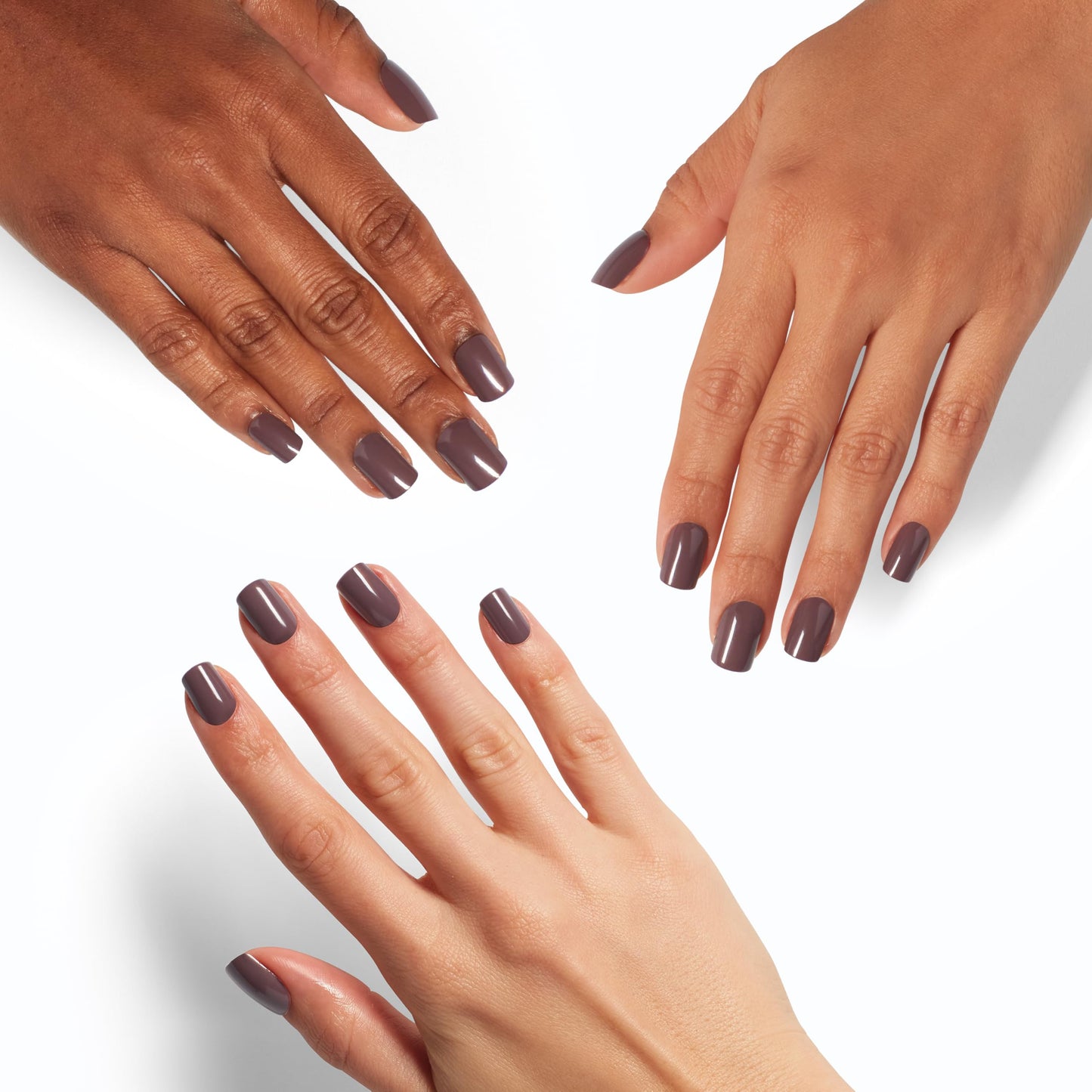 OPI On Point You Don't Know Jacques! | Short Round Dark Taupe Press On Nails | With Nail Glue | Long Lasting, Reusable, Non-damaging