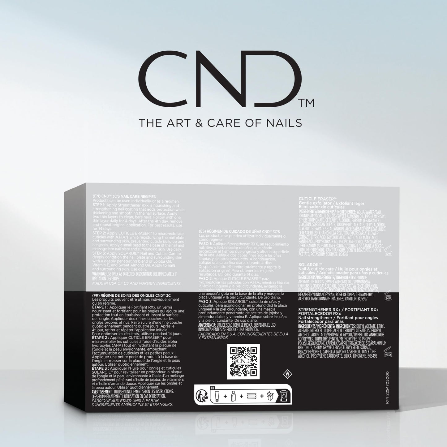 CND™ CARE.CONDITION.COAT™ KIT – Nail Strengthener, Cuticle Cream & Oil - Strengthener RXx, Cuticle Eraser & SolarOil - 3-Piece Nail Treatment