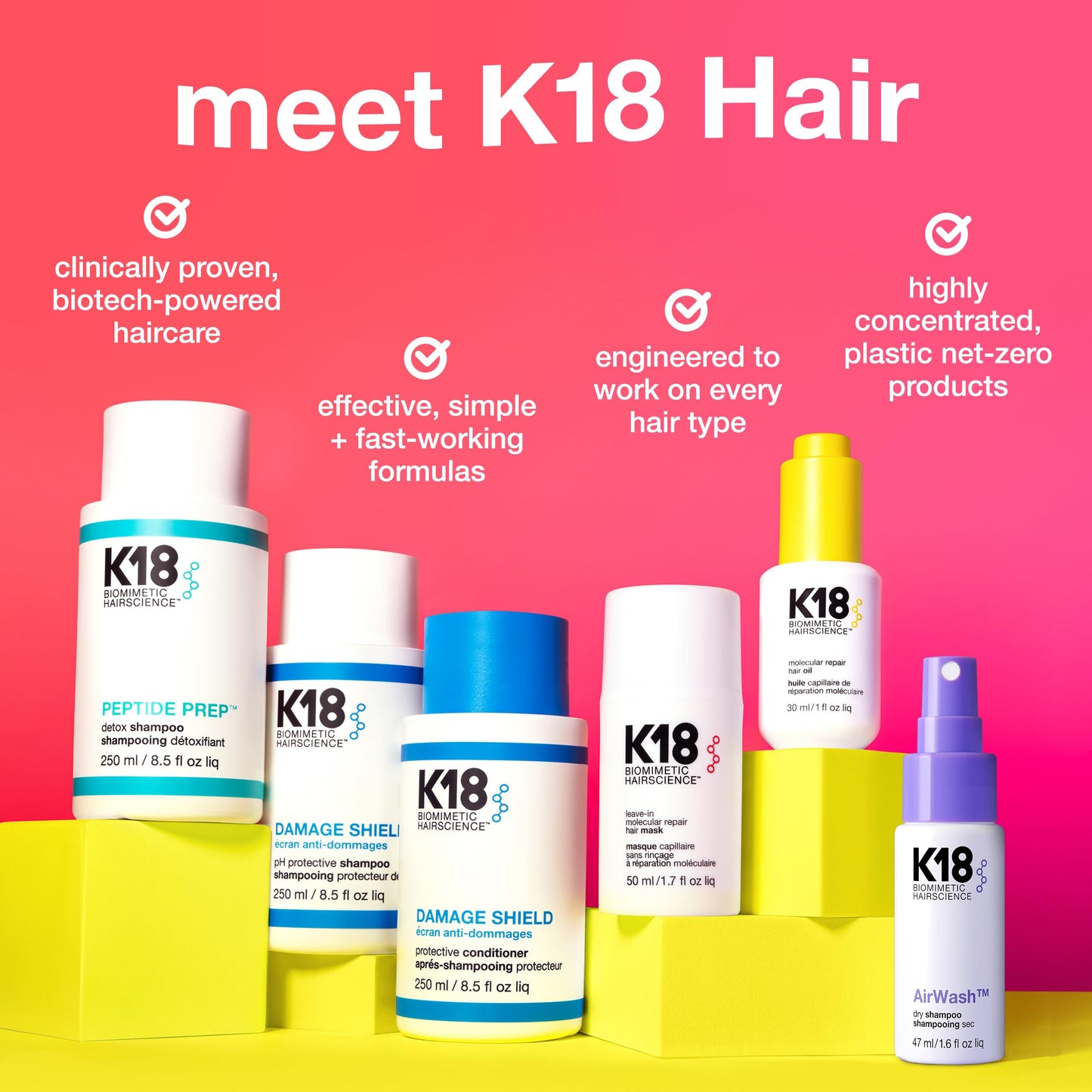 K18 AirWash™ Dry Shampoo, Non-Aerosol, Balances Scalp & Controls Excess Oil Production, 1.6 Fl Oz