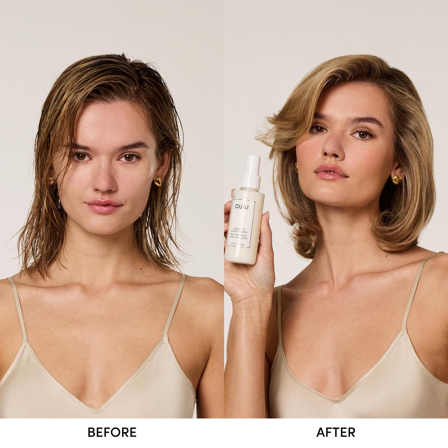 OUAI Leave In Conditioner & Heat Protectant for Hair - Prep Hair for Styling or Use as Detangling Spray to Fight Frizz & Flyaways - No Parabens, Sulfates or Phthalates (4.7 oz)