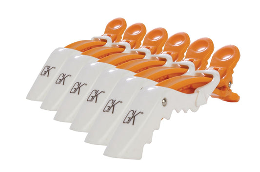 GK HAIR Global Keratin Shark Clips (6 pack) for Hairs Sectioning clips for curling hair Styling, Cutting, and Coloring – Professional Grip for Thick, Curly, or Volume Hair